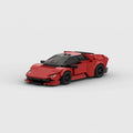 Lamborghini Huracan|Red brick model - front angle view - TheBrickTube