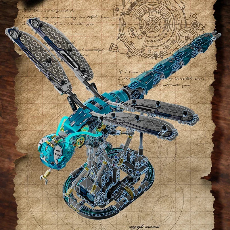 Mechanical Dragonfly Building Blocks – Moving Parts DIY Model Kit - Image 6 of 7 | TheBrickTube