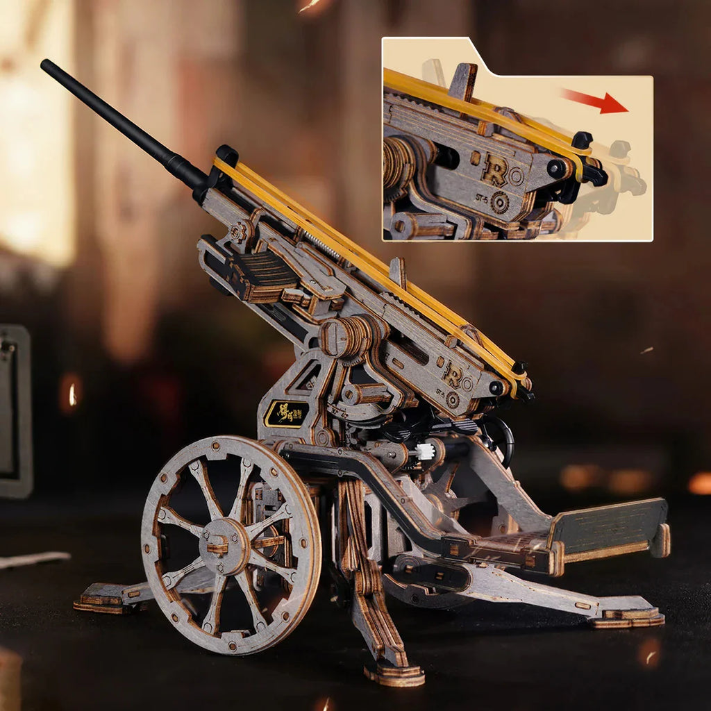 Mechanical Artillery 3D Wooden Puzzle – Adjustable Aim Model Kit - Image 3 of 5 | TheBrickTube
