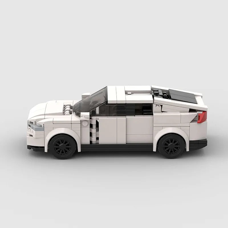 Tesla Model X brick model - rear angle view - TheBrickTube