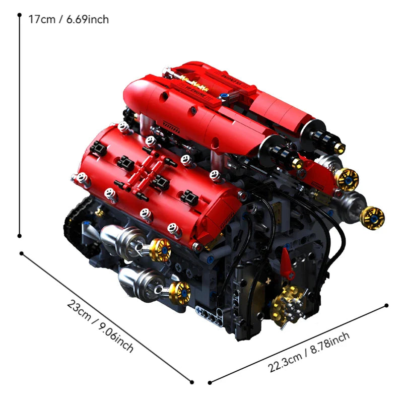 Technical V8 Engine Model – 1370PCS Motorized Building Blocks - Image 6 of 7 | TheBrickTube
