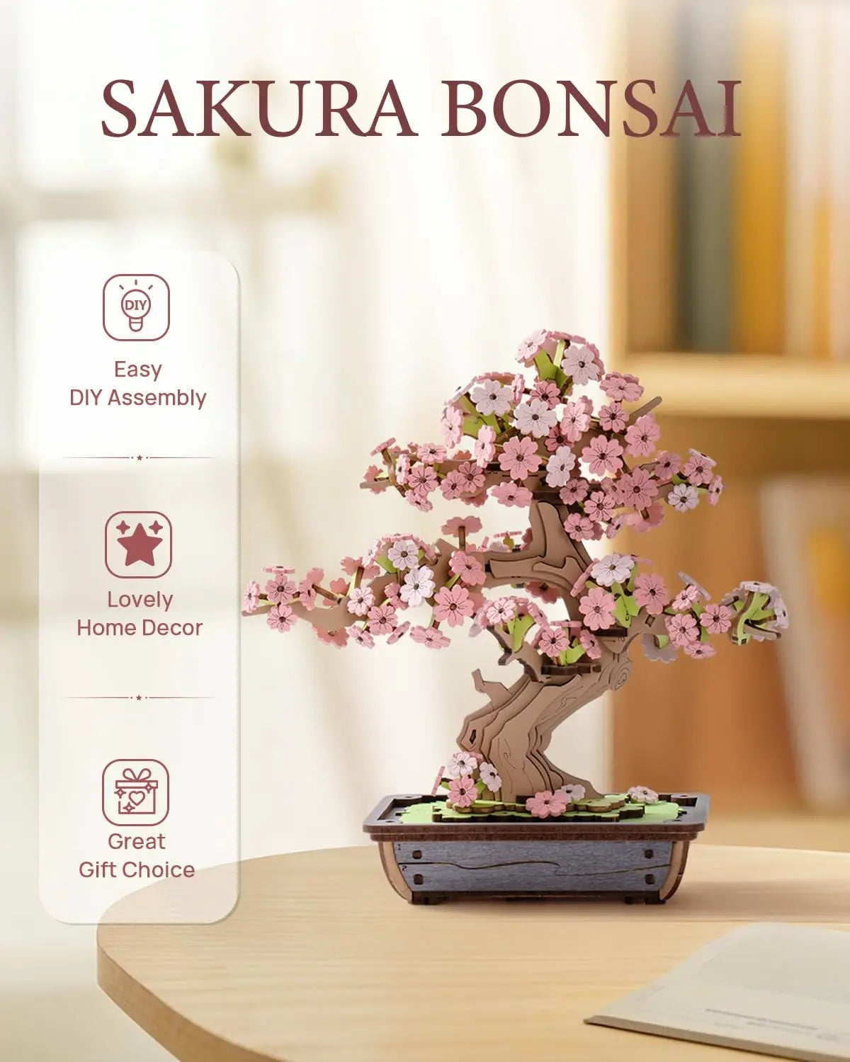 Sakura Bonsai Wooden 3D Puzzle – Easy Assembly Evergreen Pine Model Kit for Home Decor & Gifts - Image 5 of 6 | TheBrickTube