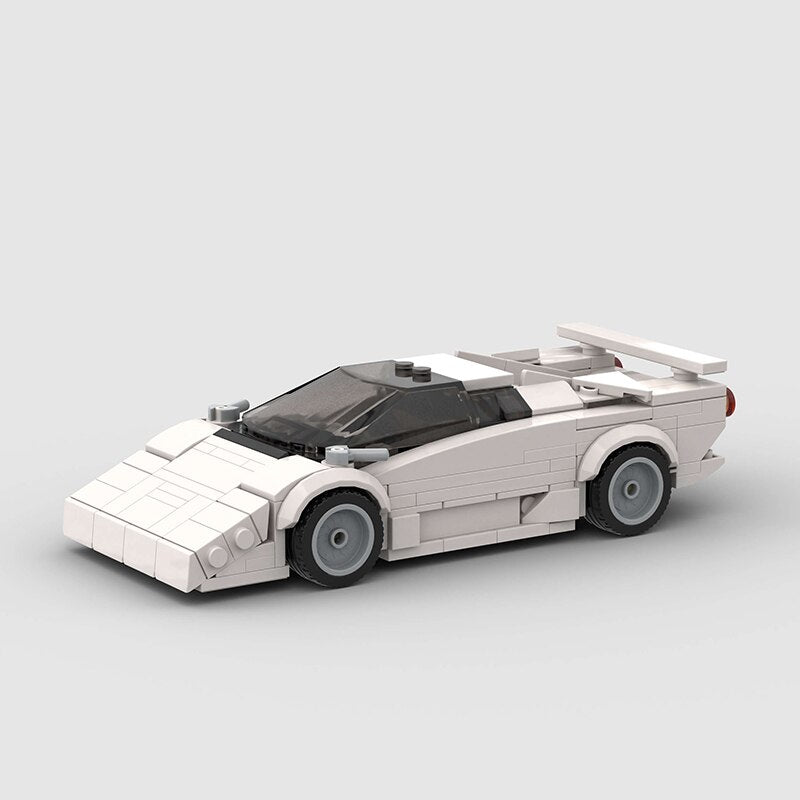 Lamborghini Diablo brick model - front angle view - TheBrickTube