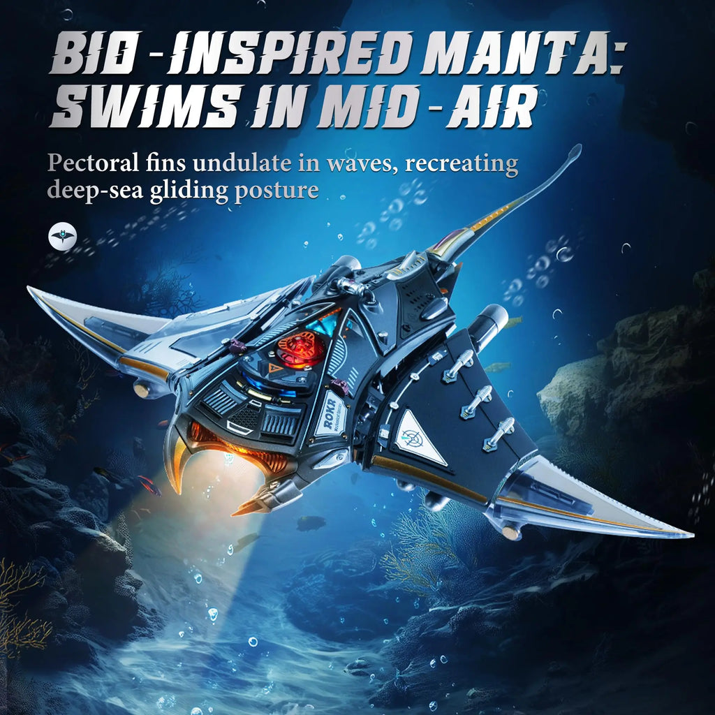 Mechanical Manta Ray 3D Puzzle – Cyberpunk DIY Model Kit Desktop Decor for Adult - Image 2 of 5 | TheBrickTube