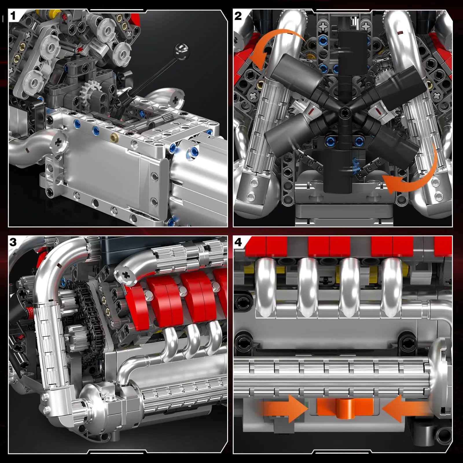 V8 Engine Building Blocks – 1169PCS Mechanical Model Kit - Image 3 of 6 | TheBrickTube