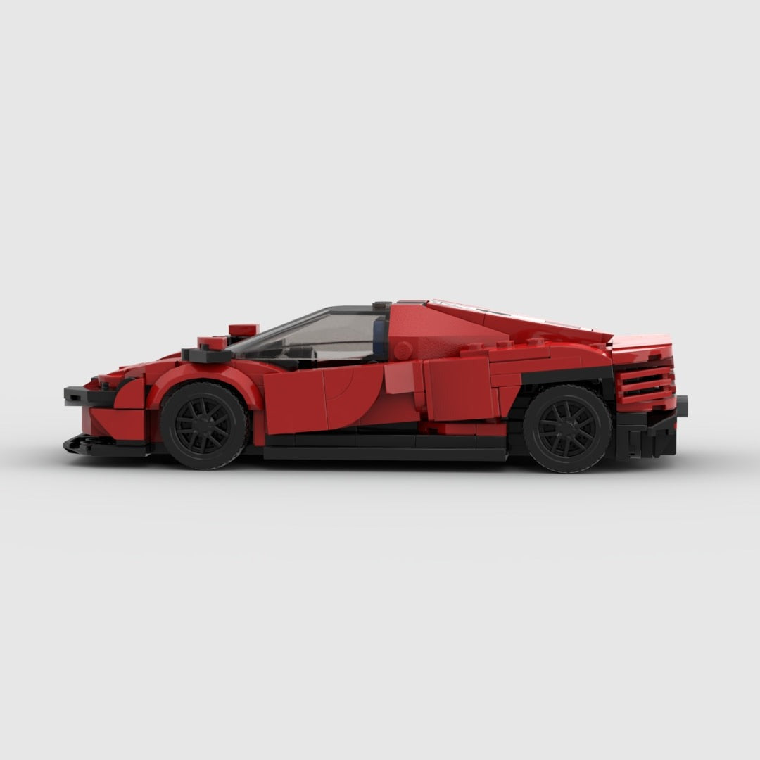 Ferrari Daytona SP3 brick model - rear angle view - TheBrickTube