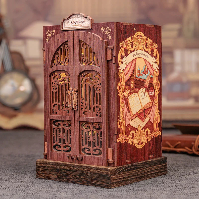 DIY Book Nook Miniature House Kit – LED Wooden Bookshelf Insert - Image 9 of 10 | TheBrickTube