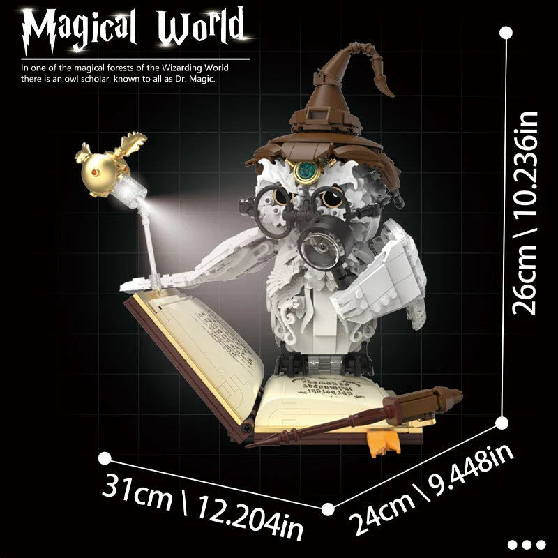 Magical Owl Doctor Building Blocks – Light-Up Book Model 074 - Image 7 of 7 | TheBrickTube