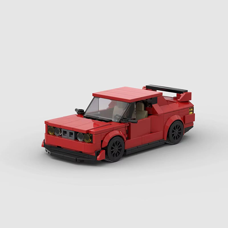 BMW M3 E30|Red brick model - front angle view - TheBrickTube