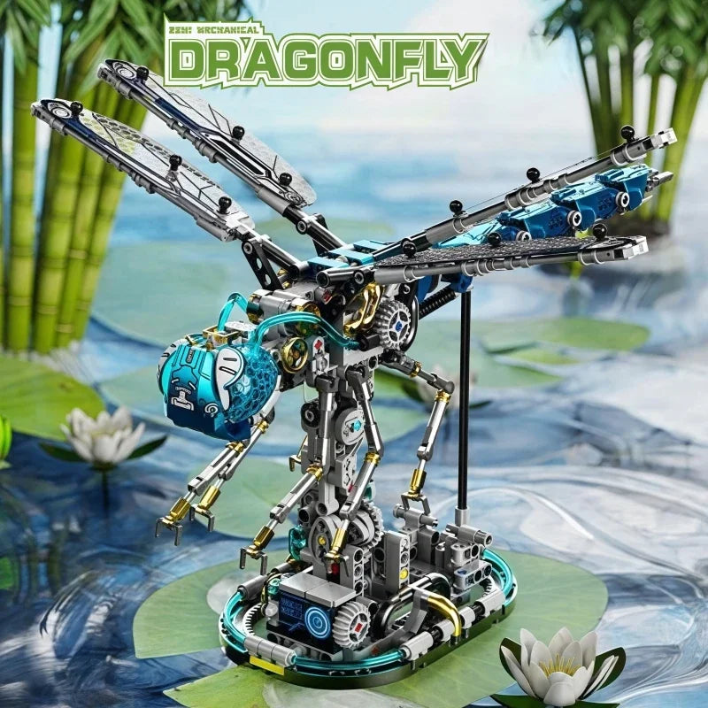 Mechanical Dragonfly Building Blocks – Moving Parts DIY Model Kit - Image 2 of 7 | TheBrickTube