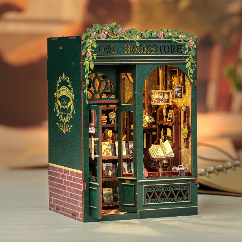 DIY Book Nook Miniature House Kit – LED Wooden Bookshelf Insert - Image 2 of 10 | TheBrickTube