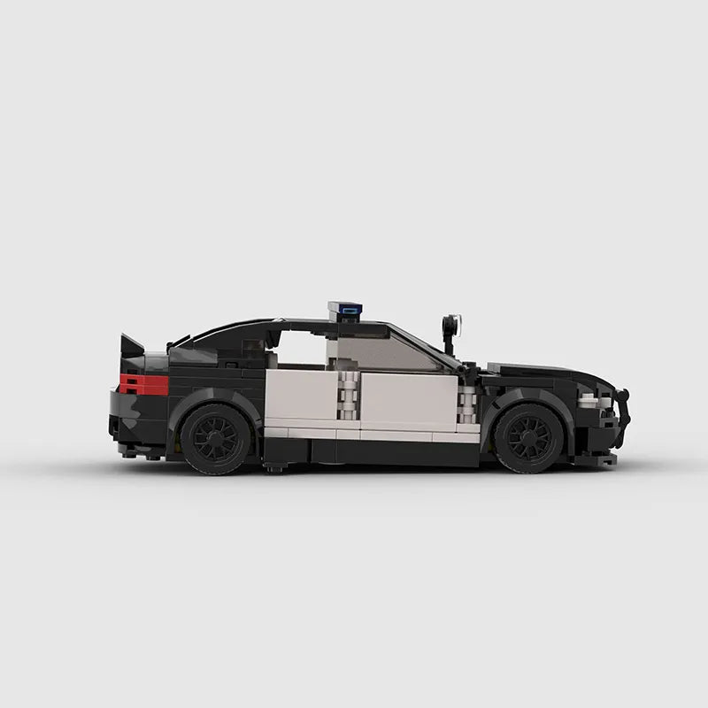 BMW M5 Police Car brick model - top-down view - TheBrickTube