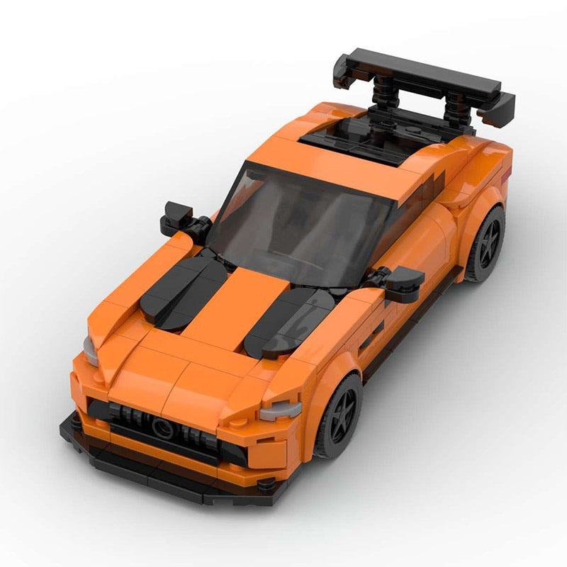 Mercedes-Benz AMG GT Black series|Grey brick model - detail close-up - TheBrickTube