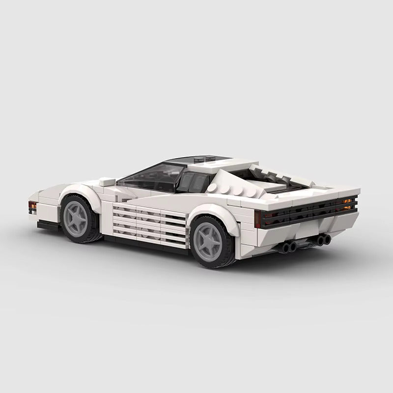 Ferrari Testarossa brick model - side profile view - TheBrickTube