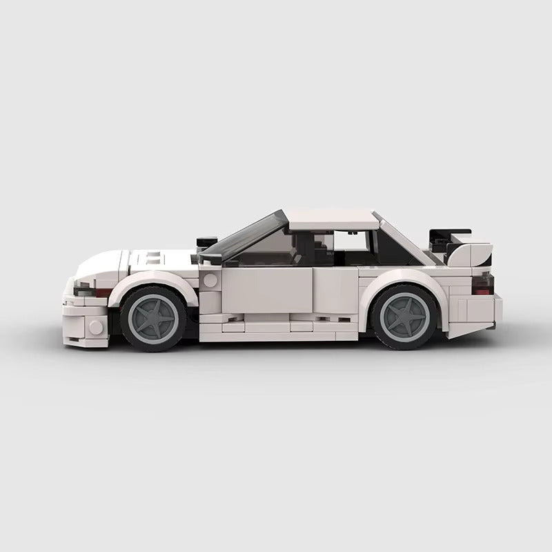 Nissan Silvia S13 200SX brick model - rear angle view - TheBrickTube