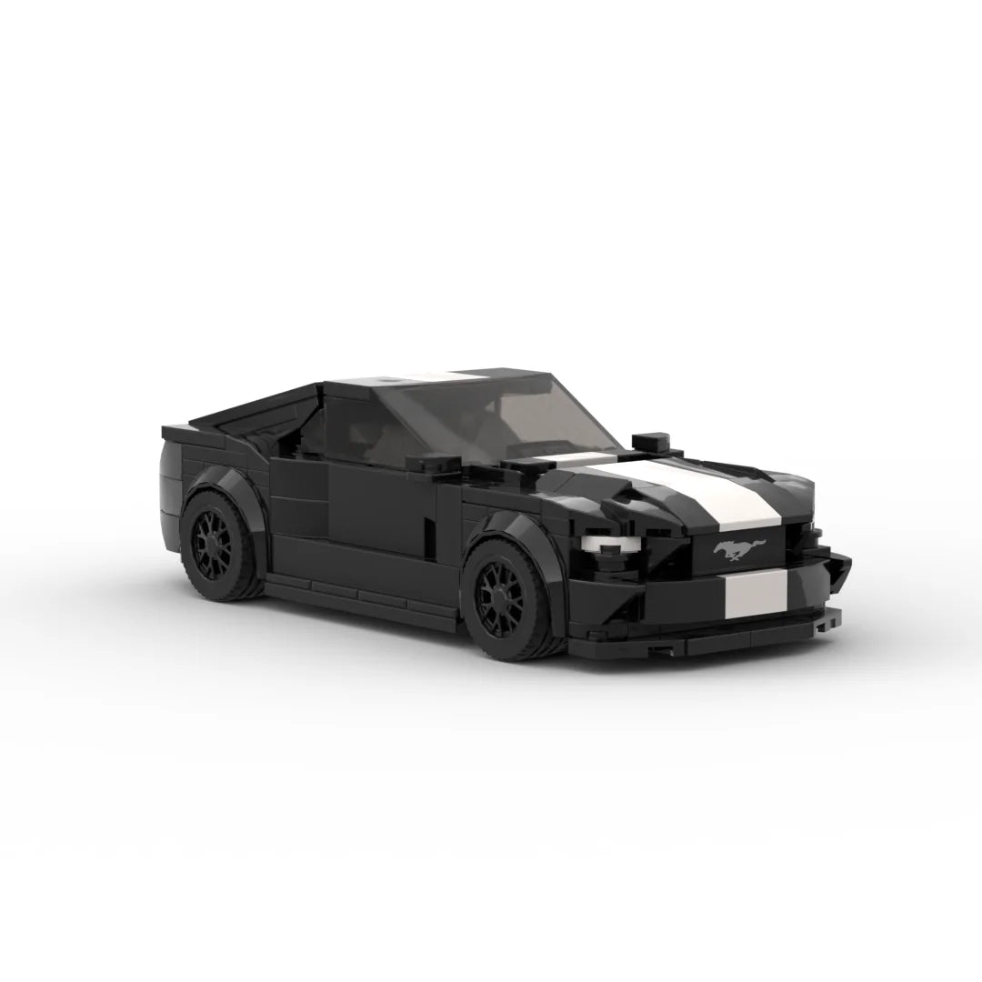 Ford Mustang GT|Black brick model - display view - TheBrickTube