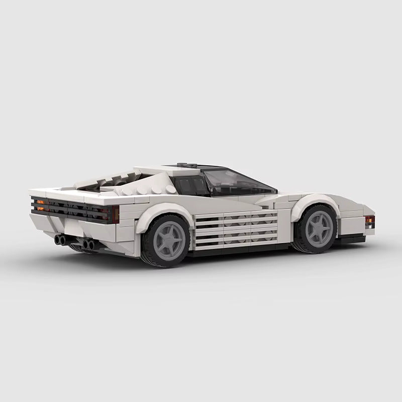 Ferrari Testarossa brick model - three-quarter view - TheBrickTube