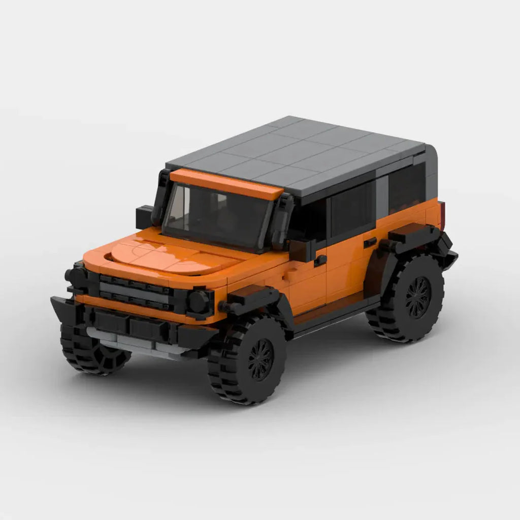 Ford Bronco brick model - front angle view - TheBrickTube
