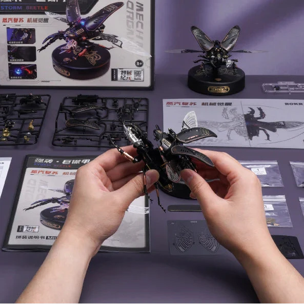 Steampunk Mechanical Beetle 3D Puzzle – Moveable Insect Model Kit - Image 6 of 6 | TheBrickTube