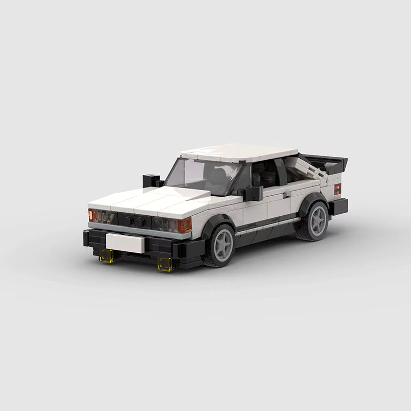 Toyota Celica Classic brick model - front angle view - TheBrickTube