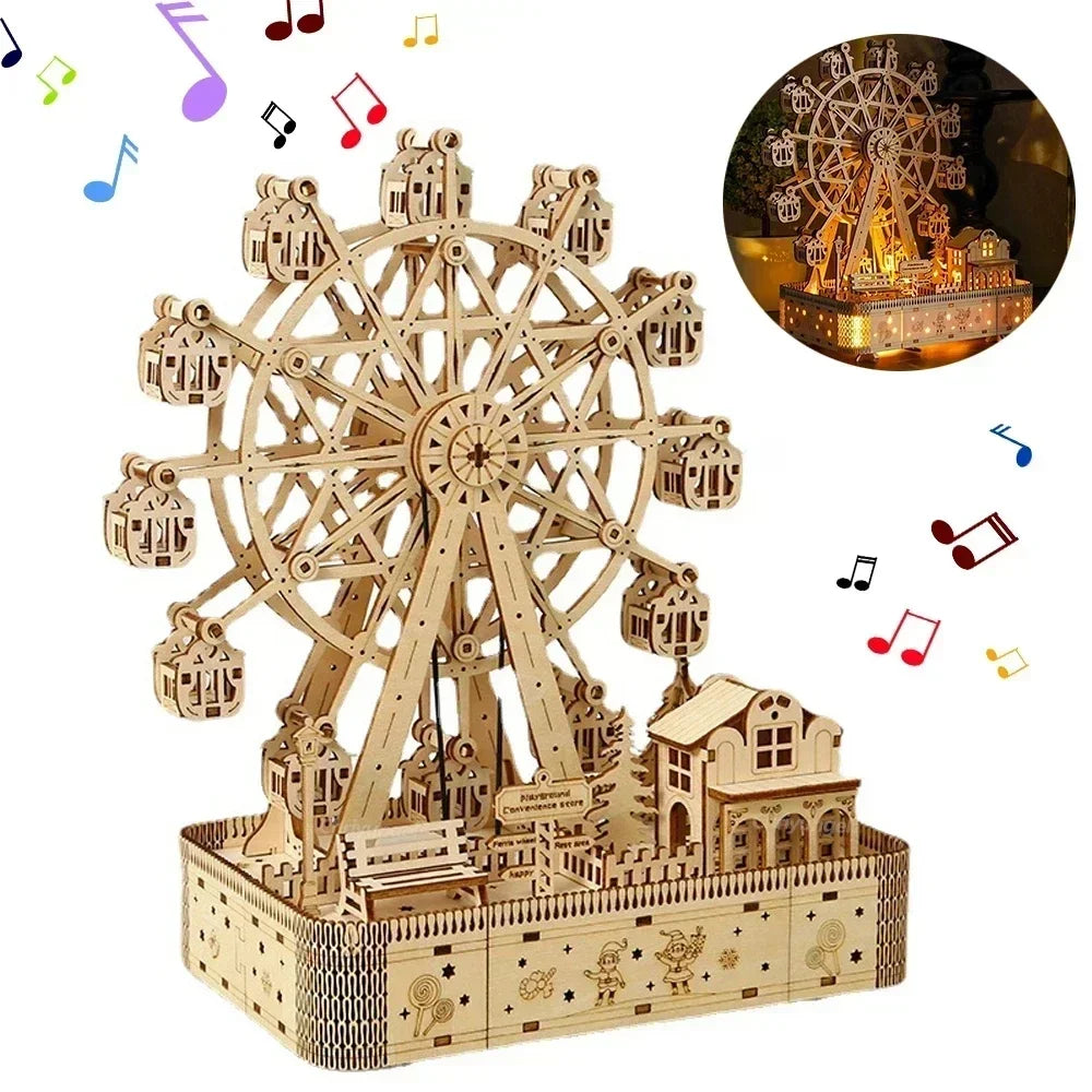 Ferris Wheel 3D Wooden Puzzle – DIY Assembly Model for Display & Decor - Image 4 of 7 | TheBrickTube