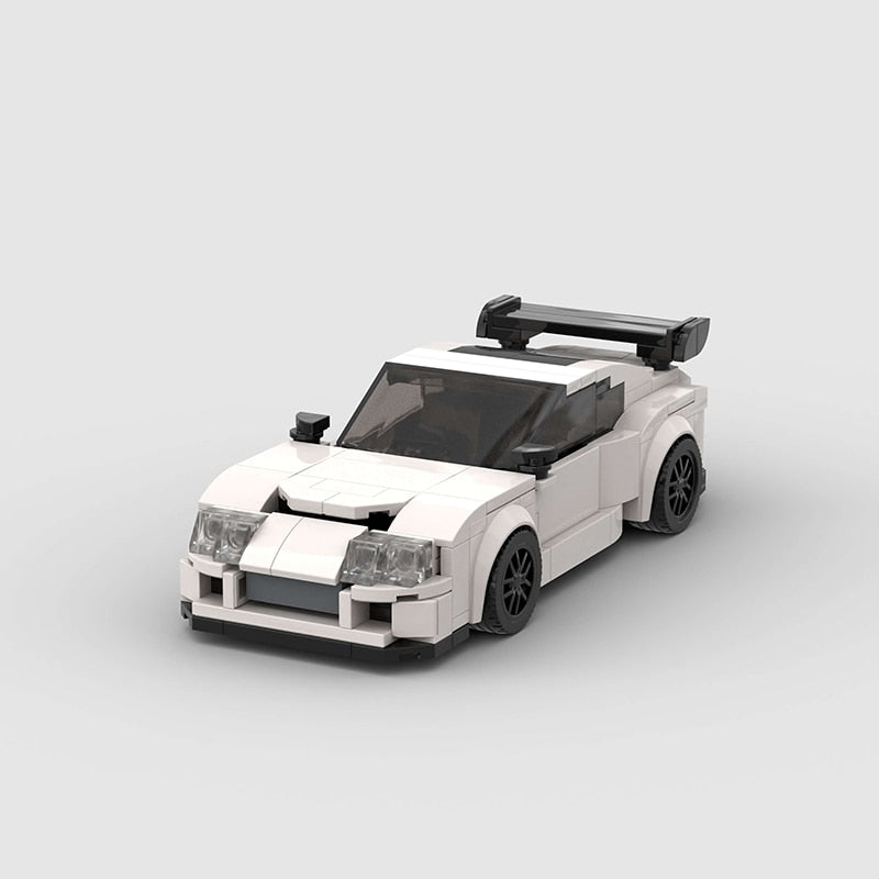 Toyota Supra MK4 brick model - top-down view - TheBrickTube