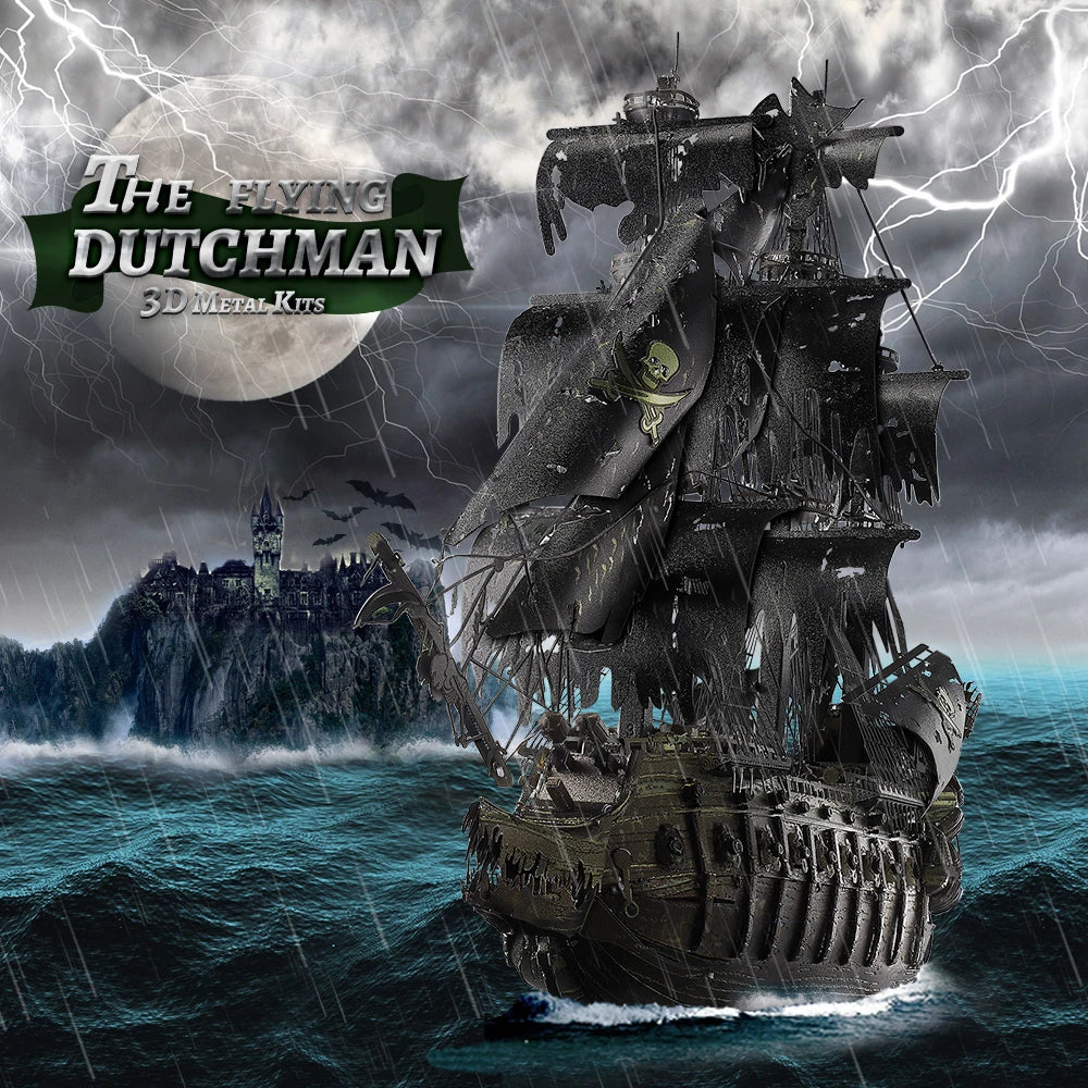 Ghost Pirate Ship 3D Metal Puzzle – DIY Assembly Model Kit for Display & Collect - Image 3 of 5 | TheBrickTube