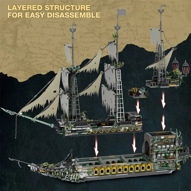 5865PCS Ghost Pirate Ship Building Blocks – Collector Edition Model 078 - Image 4 of 6 | TheBrickTube
