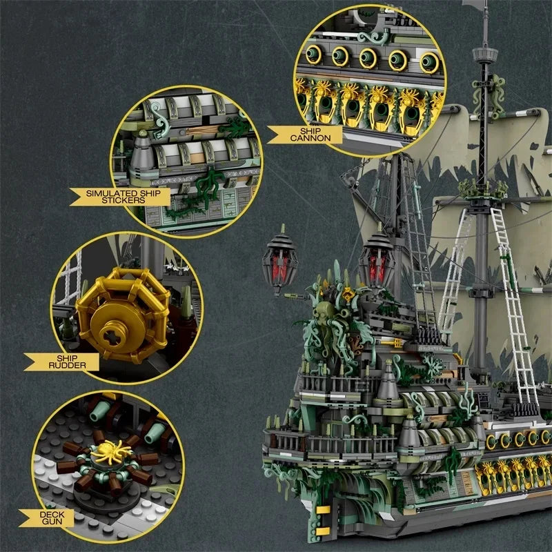 5865PCS Ghost Pirate Ship Building Blocks – Collector Edition Model 078 - Image 5 of 6 | TheBrickTube