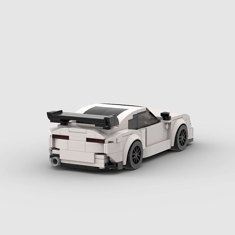 Toyota Supra MK4 brick model - side profile view - TheBrickTube