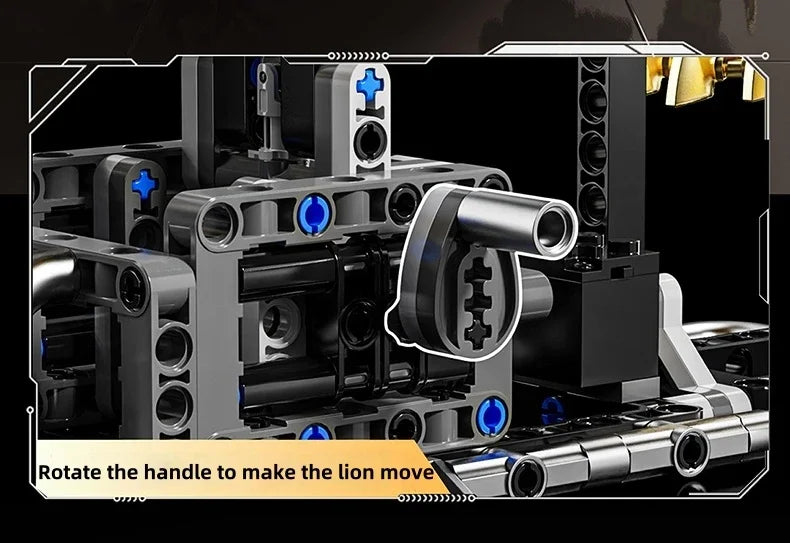 Mechanical Lion Building Blocks – Movable Parts DIY Model Kit - Image 3 of 5 | TheBrickTube