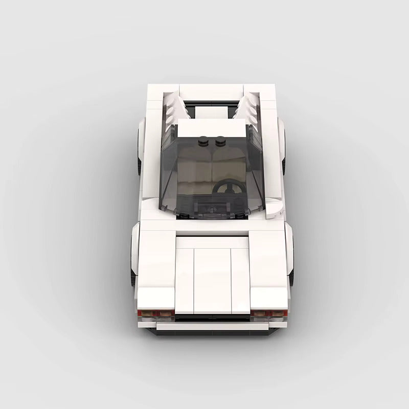 Ferrari Testarossa brick model - rear angle view - TheBrickTube