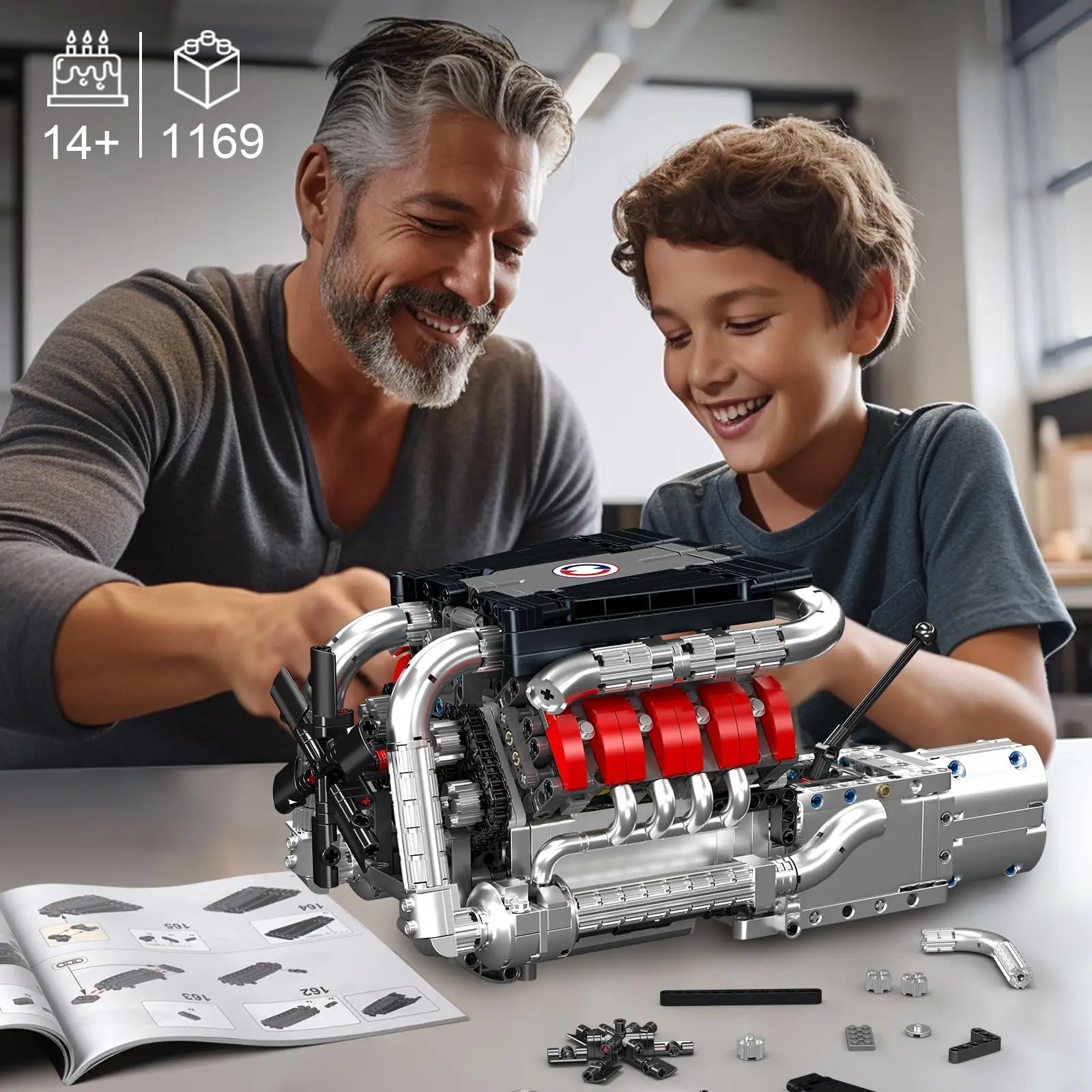 V8 Engine Building Blocks – 1169PCS Mechanical Model Kit - Image 5 of 6 | TheBrickTube