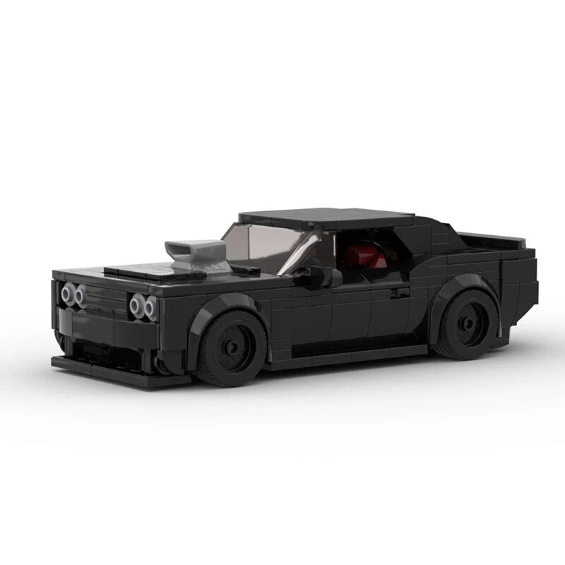 Dodge Challenger Demon brick model - rear angle view - TheBrickTube