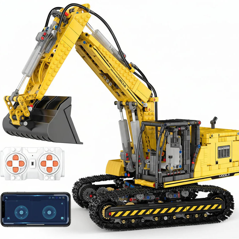 Motorized Excavator Building Blocks – APP Remote Control Model - Main Image | TheBrickTube