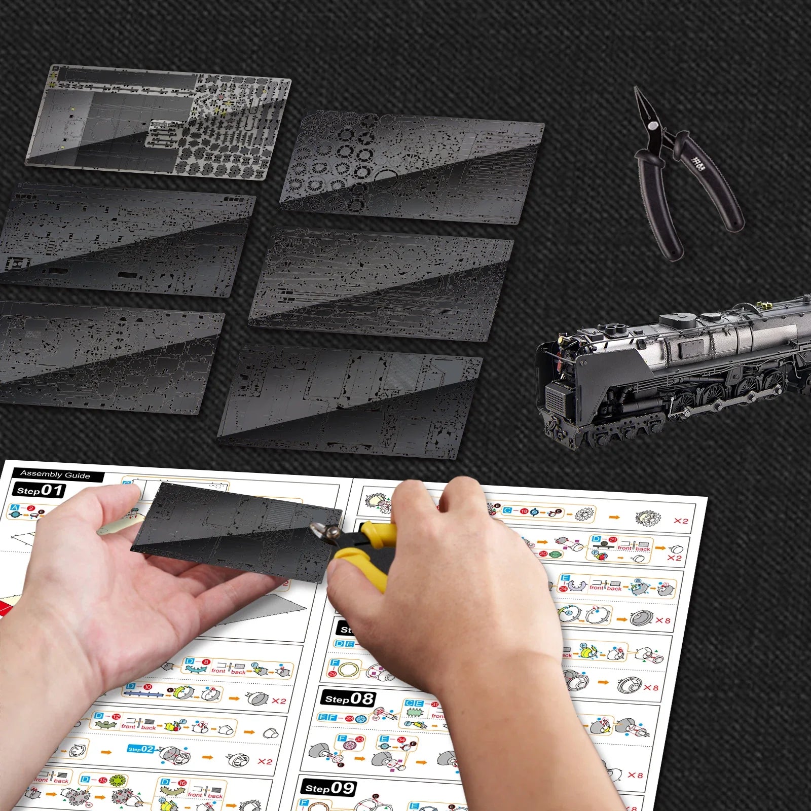 Vintage Steam Locomotive 3D Metal Puzzle – DIY Assembly Model Kit for Display & Collection - Image 4 of 5 | TheBrickTube