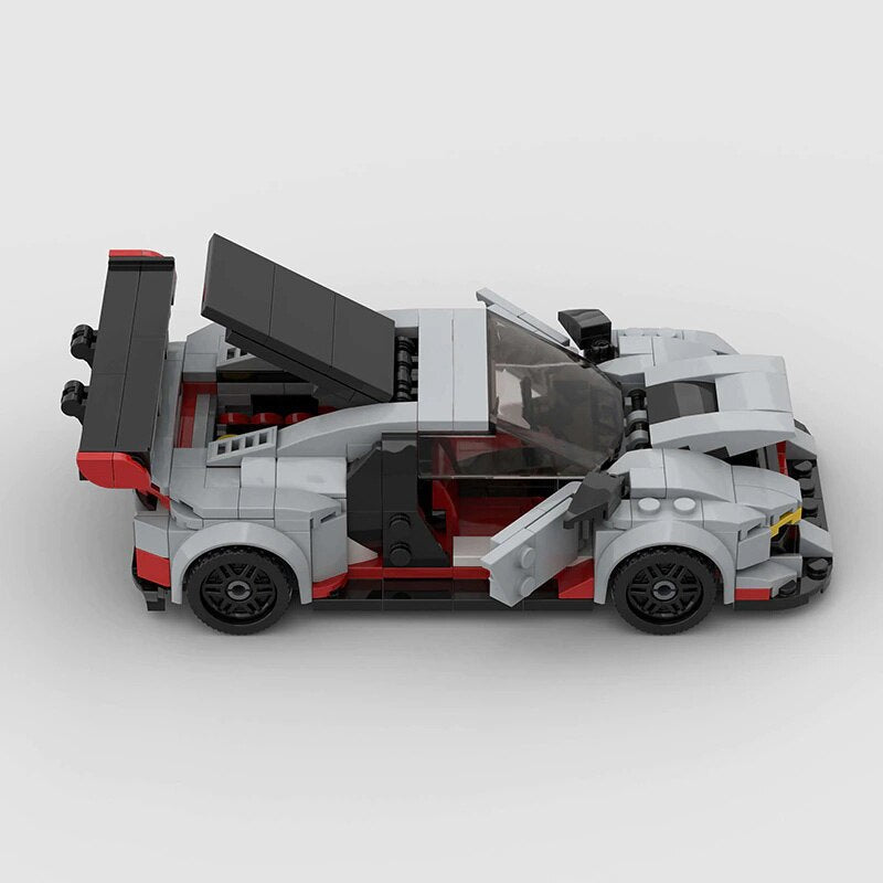 Audi R8 GT3 Widebody brick model - rear angle view - TheBrickTube