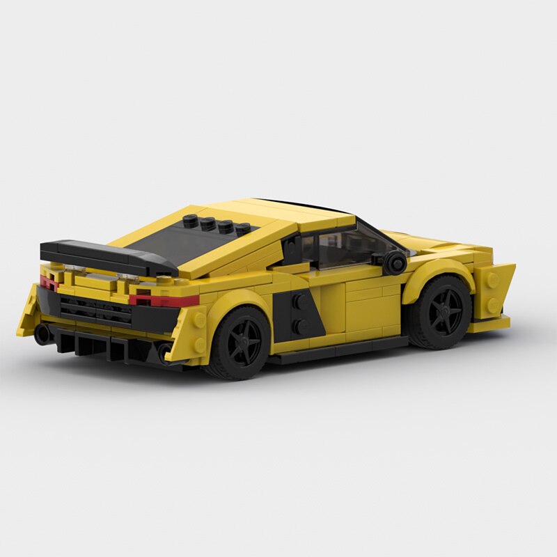 Audi R8|Grey brick model - side profile view - TheBrickTube