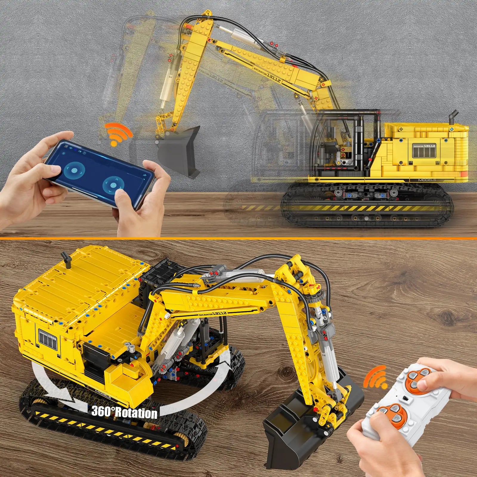Motorized Excavator Building Blocks – APP Remote Control Model - Image 3 of 6 | TheBrickTube