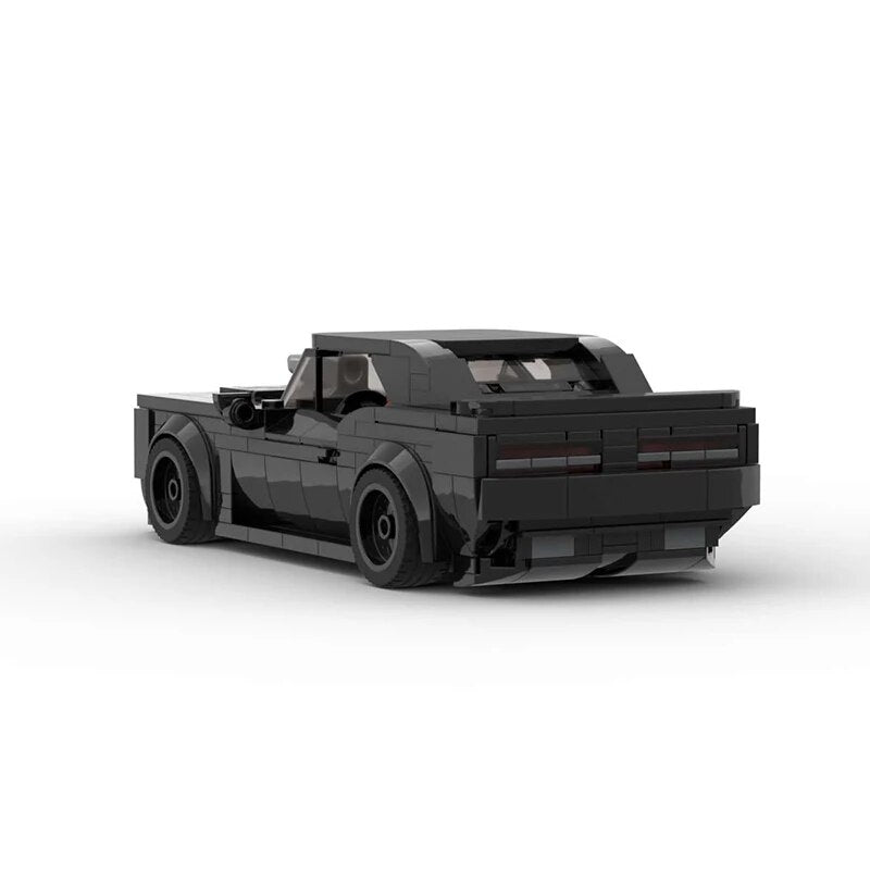 Dodge Challenger Demon brick model - side profile view - TheBrickTube