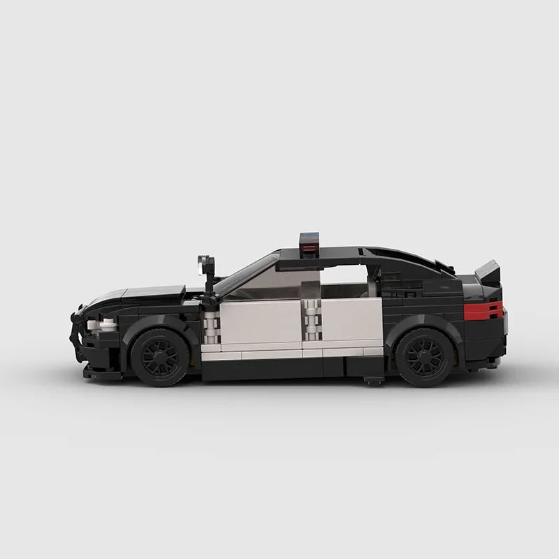 BMW M5 Police Car brick model - three-quarter view - TheBrickTube