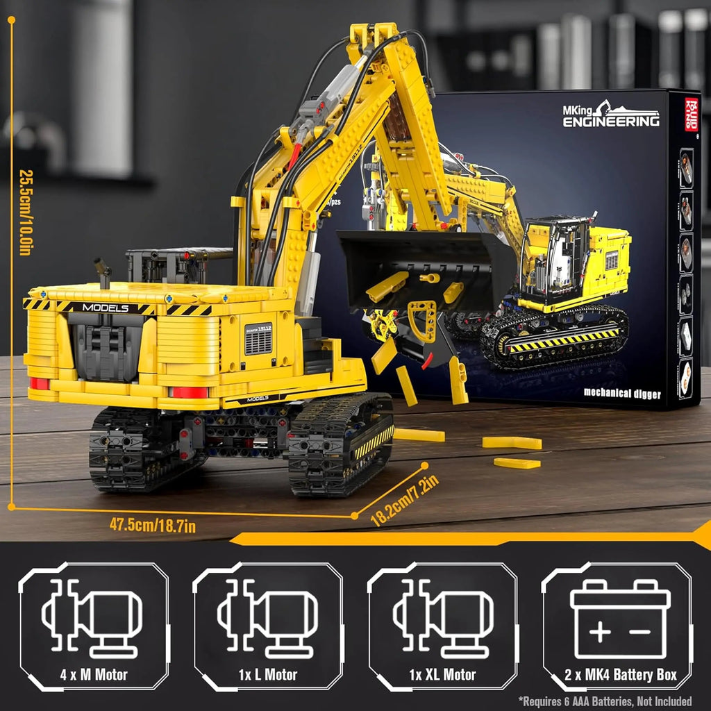 Motorized Excavator Building Blocks – APP Remote Control Model - Image 5 of 6 | TheBrickTube