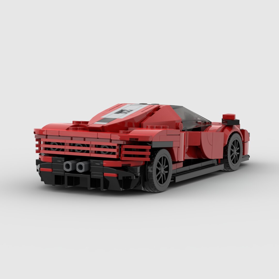 Ferrari Daytona SP3 brick model - side profile view - TheBrickTube