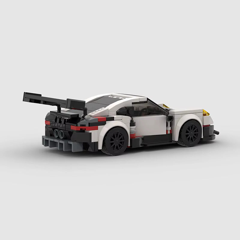 Porsche 911 GT3 RSR brick model - three-quarter view - TheBrickTube