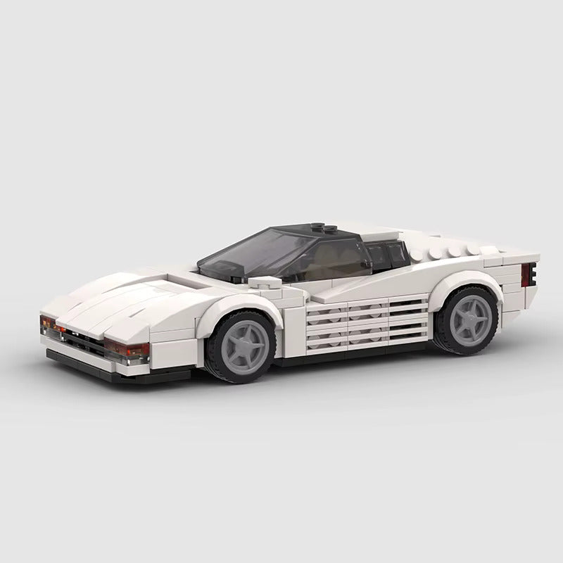 Ferrari Testarossa brick model - top-down view - TheBrickTube