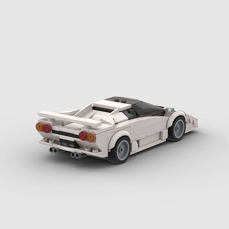 Lamborghini Diablo brick model - side profile view - TheBrickTube