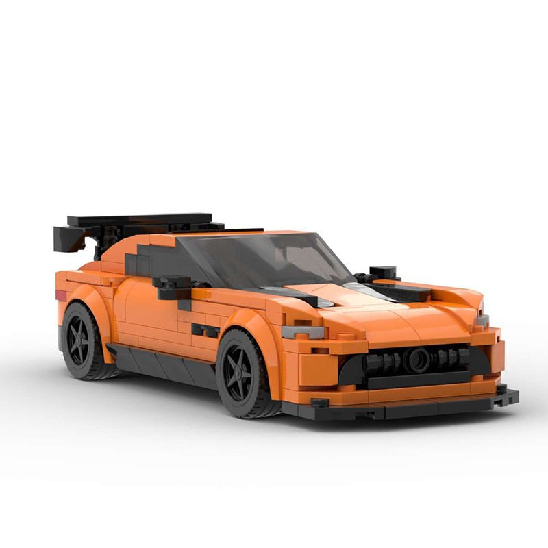 Mercedes-Benz AMG GT Black series|Orange brick model - top-down view - TheBrickTube