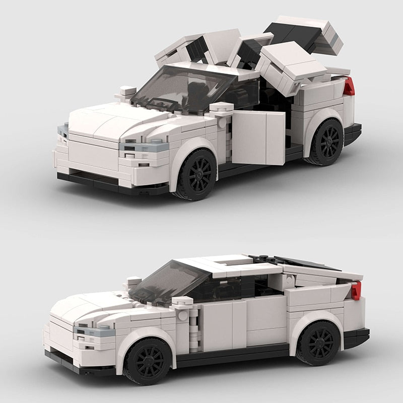 Tesla Model X brick model - top-down view - TheBrickTube