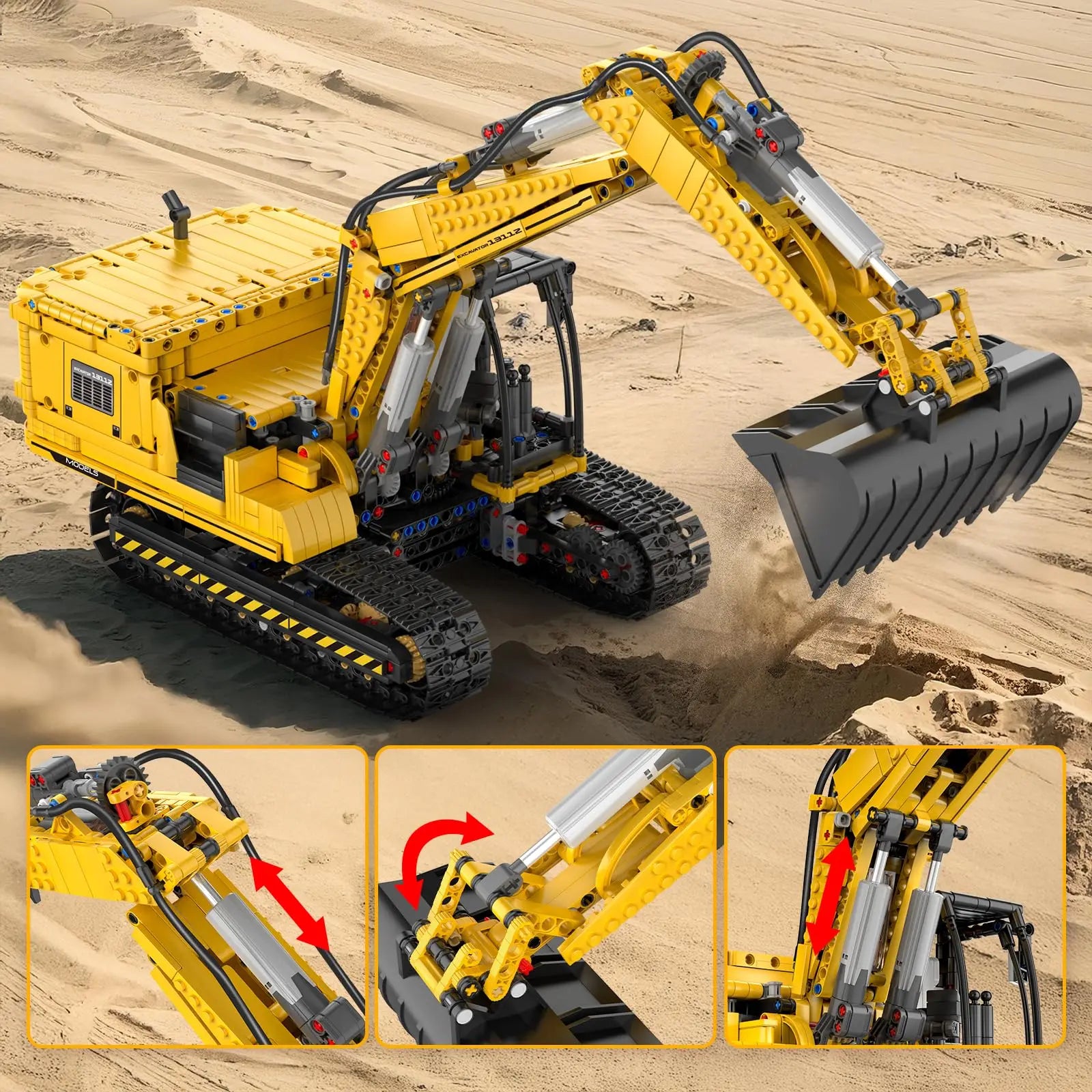 Motorized Excavator Building Blocks – APP Remote Control Model - Image 4 of 6 | TheBrickTube
