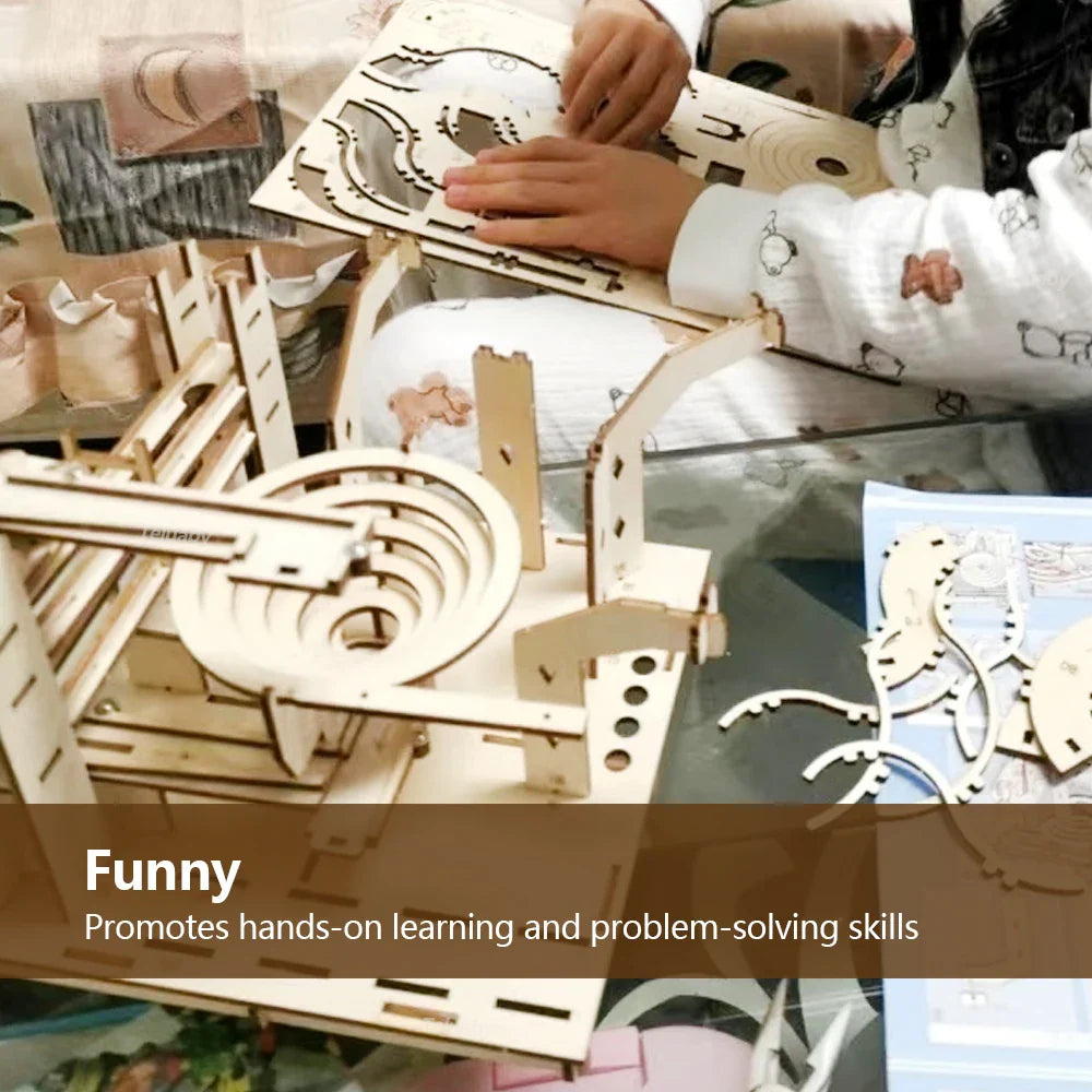 3D Wooden Marble Run – Mechanical Ball Track DIY Model Kit - Image 6 of 8 | TheBrickTube